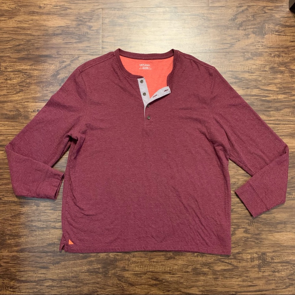 Untuckit Maroon Long Sleeve Size XXL Thick Fabric